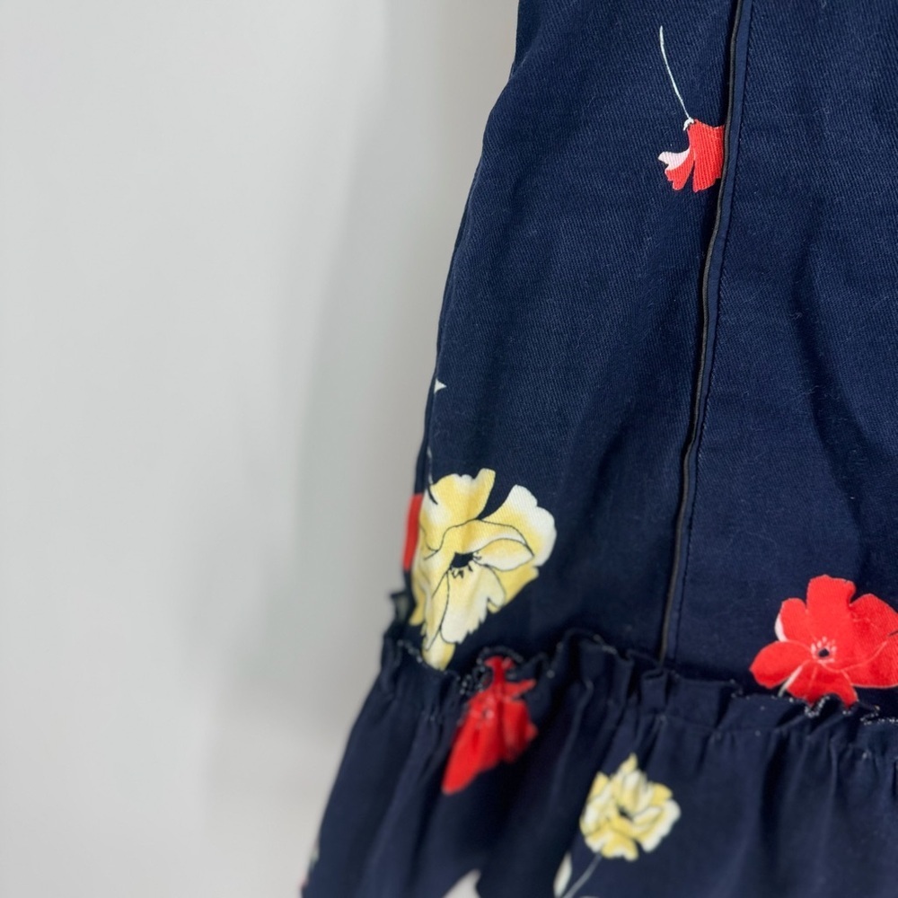 N/Nicholas Floral Zip Up Panel Denim Mini Ruffled Hem Dress - Picture 3 of 6